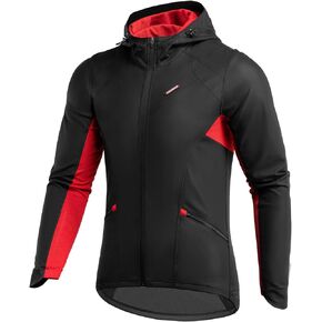 ROCKBROS Winter Cycling Jacket for Men Windproof Thermal Breathable Running Windbreaker Cycling Clothing Black