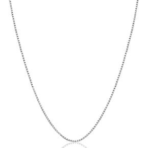Savlano 925 Sterling Silver Solid 1.1MM Box Chain Necklace For Women, Girls & Men - Made in Italy Comes With a Gift Box