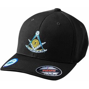 Blue and Gold Past Master Masonic Flexfit Adult Cool & Dry Sport Hat