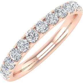 FINEROCK 1/2 Carat Round Diamond Wedding Band Ring in 14K Gold