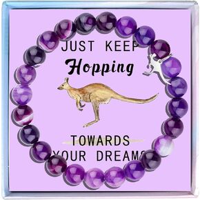Fullrainbow Kangaroo bracelet for Women Kangaroo Gifts for Kangaroo Lover Stainless steel Kangaroo Pendant Bracelet Kangaroo Spirit Animal Gifts for Women Girls