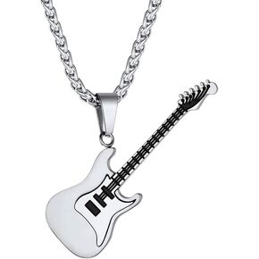Suplight 316L Stainless Steel Guitar Picks/Bass Music Note Necklace for Men Women, Music Lover Pendant Rock Punk Jewelry, Custom Free Engraving in Kuwait