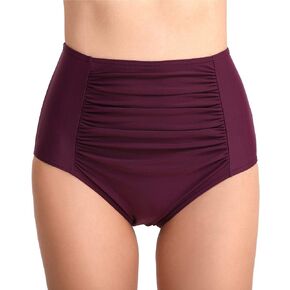 Joyaria Womens High Waisted Bikini Bottoms Retro Ruched Swim Takini Bottoms