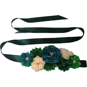 Wedding Bride Belt Sash Floral Sash Belts for Maternity Dresses Floral Belt Sash Girls Women Baby Shower Sash Belt