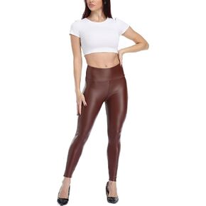 طماق جلدية نسائية عالية الخصر بسط السراويل فو Pleather يغطي الرجل مريح مثير الجوارب المرنة in Kuwait