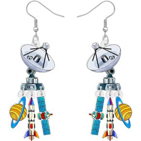 Acrylic Novelty Astronomy Rocket Earrings Spacecraft Dangle Drop Gifts for Women Girls Kids Space Lover Funny UFO Aliens Jewelry