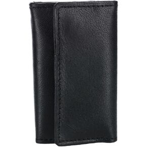 CTM® Men's Leather Key Case with Exterior Pocket