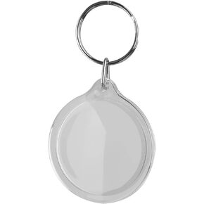 Petyoung 100pcs Acrylic Blank Keyring Photo Picture Insert Keychain Clear DIY Photo Holder Keychains Frame