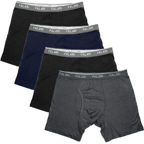 Falari Men's 4-Pack Soft Cotton Lightweight Breathable Boxer Briefs Underwear