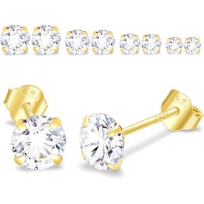 MIBOFI 925 Sterling Silver Earrings for Women, Small Stud Earrings 2mm 3mm 4mm 5mm 6mm AAAAA Cubic Zirconia, Multiple Piercing Jewelry in Saudi Arabia