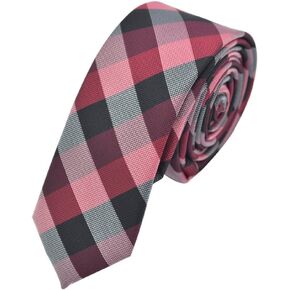 TrendsBlue Premium Checker Plaid 2" Skinny Necktie Neck Tie - Diff Colors Avail