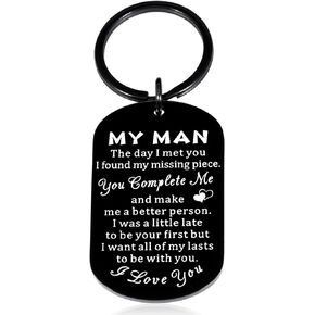 My Man Gifts for Him Keychain for Boyfriend Valentines Gifts for Him Mens Anniversary Present from Wife to Husband Birthday Gifts for Fiance Gifts from Fiancee Girlfriend Bride Groom Wedding Gift