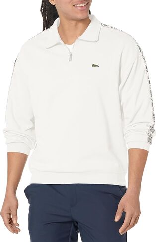 Lacoste Men's Graphic Taping Quarter Zip Sweatshirt in Saudi Arabia