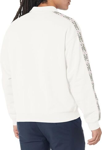 Lacoste Men's Graphic Taping Quarter Zip Sweatshirt in Saudi Arabia