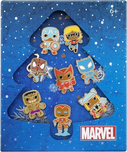 Loungefly: Marvel Gingerbread - Avengers 8 Piece Pin Set, Amazon Exclusive,Multicolor,MVPN0157 in Saudi Arabia