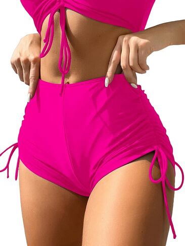 COZYEASE Women's High Waisted Bikini Swim Bottom Drawstring Tie Side Swimsuit Shorts in Saudi Arabia