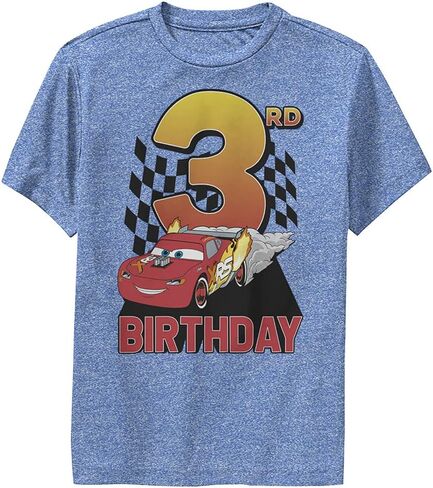 Pixar Cars 1 & 2 Lightning Birthday 3 Boy's Performance Tee in Saudi Arabia