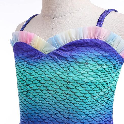 زي حورية البحر الصغيرة من ZALOORIY للفتيات، فستان الأميرة أرييل التنكري مع الملحقات in Kuwait