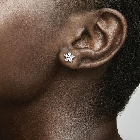 PANDORA Snowflake Stud Earrings - Great Gift for Her - Elegant Women's Earrings - Sterling Silver & Cubic Zirconia in Saudi Arabia