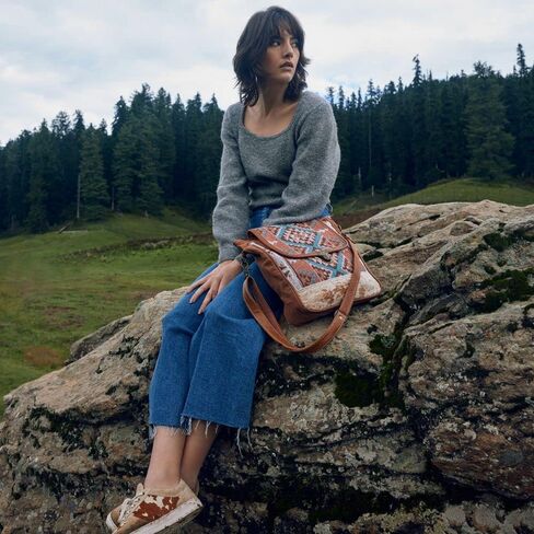 Myra Bag Western Leather Shoulder Bag for Women - Upcycled Canvas Crossbody Tori Cecil in Saudi Arabia