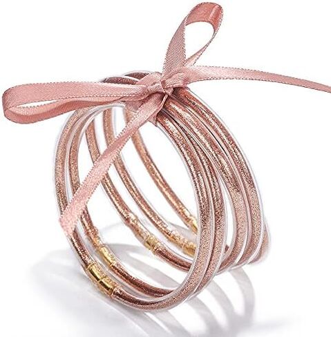 مجموعة أساور جيلي لامعة لامعة، أساور سيليكون جيلي مملوءة بالجليتر الملون للنساء والفتيات وحفلات أعياد الميلاد وعيد الميلاد in Kuwait