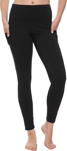 Ultra Dry Women's High Waisted Slim Yoga Leggings with Pockets Tummy Control Opaque XS-XL in Kuwait
