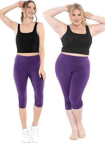 المرأة وPlus أوه لينة جدا طول الركبة الكفة طماق Ruched | S-3XL in Kuwait