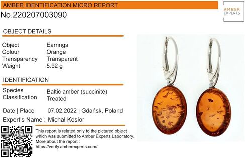 Amber Earrings - French Leverback Honey Oval Baltic Amber Dangling Earrings "Lois" - Sterling Silver Jewelry Collection in Saudi Arabia