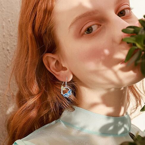 ConBo Butterfly Earrings for Women 925 Sterling Silver Blue Butterfly Earrings Dangle Animal Hypoallergenic Jewelry Gifts for Girls Mom Birthday Christmas in Kuwait
