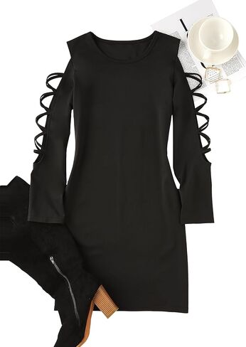 Women's Cocktail Dresses 3/4 Long Sleeve Off The Shoulder Elegant Bodycon Dress Sexy Club Party Mini Dress in Kuwait