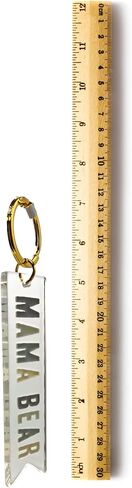 Trendy Mama Bear Acrylic Keychain Accessory with Tassel, Birthday and New Mom Gifts for Women Key Ring Accessories, 7 Inches in Saudi Arabia