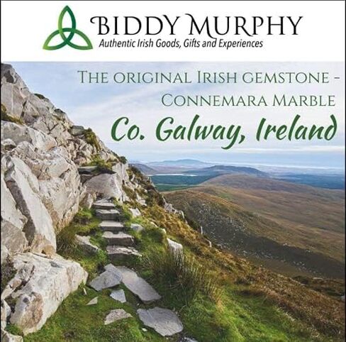 Biddy Murphy Shamrock Earrings Connemara Marble & Sterling Silver Made in Ireland in Kuwait