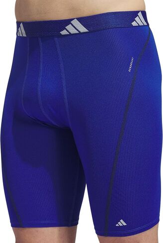 ملابس داخلية قصيرة طويلة شبكية للرجال من adidas (عبوة من 3 قطع) للرياضة النشطة والراحة طوال اليوم، نسيج ناعم مسامي، أزرق ملكي للفريق/أزرق حبر أسطوري/رمادي أونيكس، مقاس صغير in Saudi Arabia