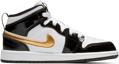 Jordan 1 Mid SE Kids Unisex BQ6932-007 (Black/Metallic Gold-White), Size 11 in Saudi Arabia