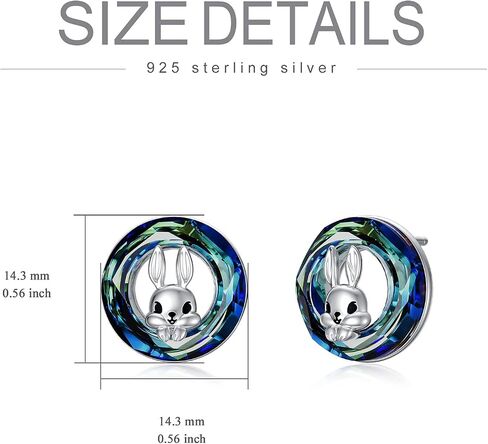 Bunny Snake Hummingbird Stud Earrings for Women 925 Sterling Silver Crystal Moonstone Turquoise Opal Earrings Easter Bunny Jewelry Gifts for Bunny Lovers in Saudi Arabia
