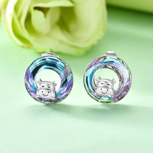 Bunny Snake Hummingbird Stud Earrings for Women 925 Sterling Silver Crystal Moonstone Turquoise Opal Earrings Easter Bunny Jewelry Gifts for Bunny Lovers in Saudi Arabia
