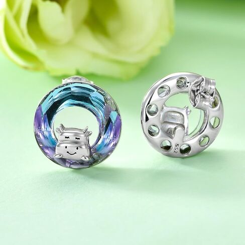 Bunny Snake Hummingbird Stud Earrings for Women 925 Sterling Silver Crystal Moonstone Turquoise Opal Earrings Easter Bunny Jewelry Gifts for Bunny Lovers in Saudi Arabia
