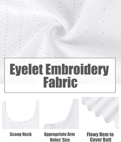 CARCOS Plus Size Tank Tops for Women Hollow Out Sleeveless Shirts Crewneck Embroidery Tee Tunics Casual Camisole Tank XL-5XL in Kuwait