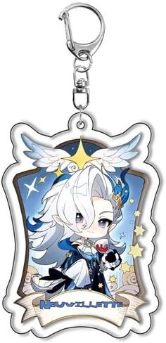 سلسلة مفاتيح بشخصية جينشين امباكت فونتين من بايرز، مجموعة سلاسل مفاتيح من الاكريليك مكونة من 12 قطعة مع دلاية، سلسلة مفاتيح لطيفة للوحة الخلفية in Kuwait