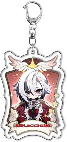 سلسلة مفاتيح بشخصية جينشين امباكت فونتين من بايرز، مجموعة سلاسل مفاتيح من الاكريليك مكونة من 12 قطعة مع دلاية، سلسلة مفاتيح لطيفة للوحة الخلفية in Kuwait