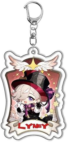 سلسلة مفاتيح بشخصية جينشين امباكت فونتين من بايرز، مجموعة سلاسل مفاتيح من الاكريليك مكونة من 12 قطعة مع دلاية، سلسلة مفاتيح لطيفة للوحة الخلفية in Kuwait