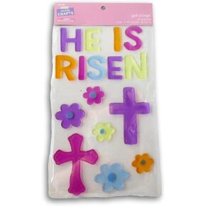 Easter Themed ''He is Risen'' Gel Window Clings - 21 Piece