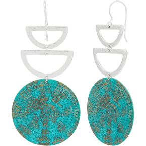 Silpada 'Tide Pools' Sterling Silver with Green Patina Brass Drop Earrings