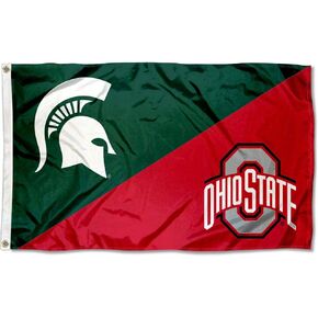 Michigan State vs Ohio State House Divided 3x5 Flag Rivalry Banner