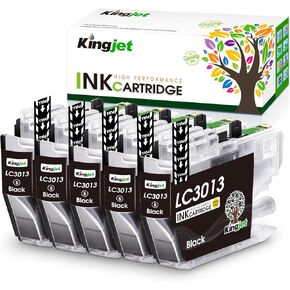 Kingjet Compatible for Brother Ink Cartridges LC3013 Black Replacement for Brother LC3013 LC3011 LC 3013 LC 3011 Use with Brother MFC-J497DW MFC-J491DW MFC-J690DW Printers for Brother LC3013BK