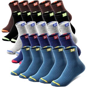Lasnten 25 Pack Men's Athletic Socks Bulk Low Cut Casual Running Socks Men Work Short Sock Breathable for Sport Father Gift
