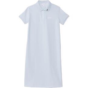 Lacoste Girls' Short Sleeve Polo Dress W/Crocodelle Chest Writing