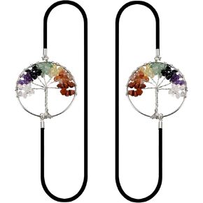 2PCS Agate Notebook Elastic Band Bookmarks, Handmade Crystal Planner Band Strap Notebook Page Marker for Travel Journals Daily Planner Refills Artmark Art Craft Book Gift