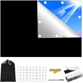100% Blackout Curtains for Bedroom, No Drill Portable DIY Window Blinds,118"" x 57"" Window Shades & Blackout Blinds with Stickers & Tabs for Indoor Baby Nursery, Travel, Dorm Room