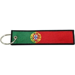 Portugal Flag Key Chain, 100% Embroidered